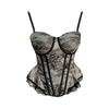 Mesh Lace Corset Transparent Crop Tops Fashion Suspender Vest  Burlesque