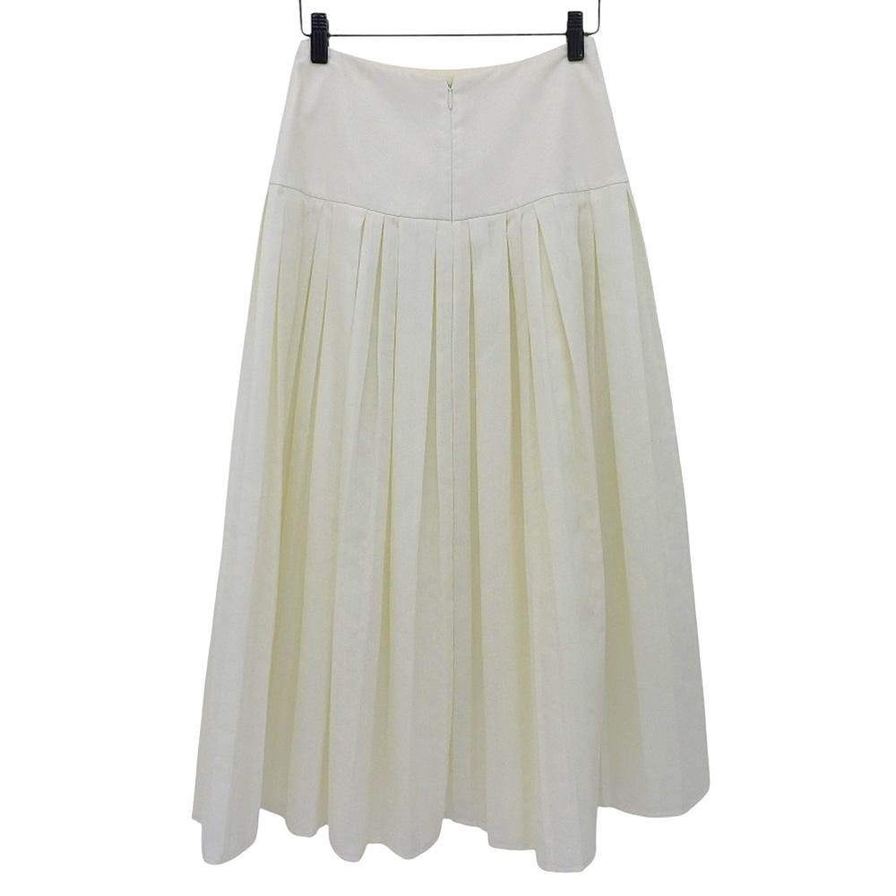 THE ROW Beautiful Pleated Skirt for Women, White, 0 4958-W1749 skirt 0 whiteUsed