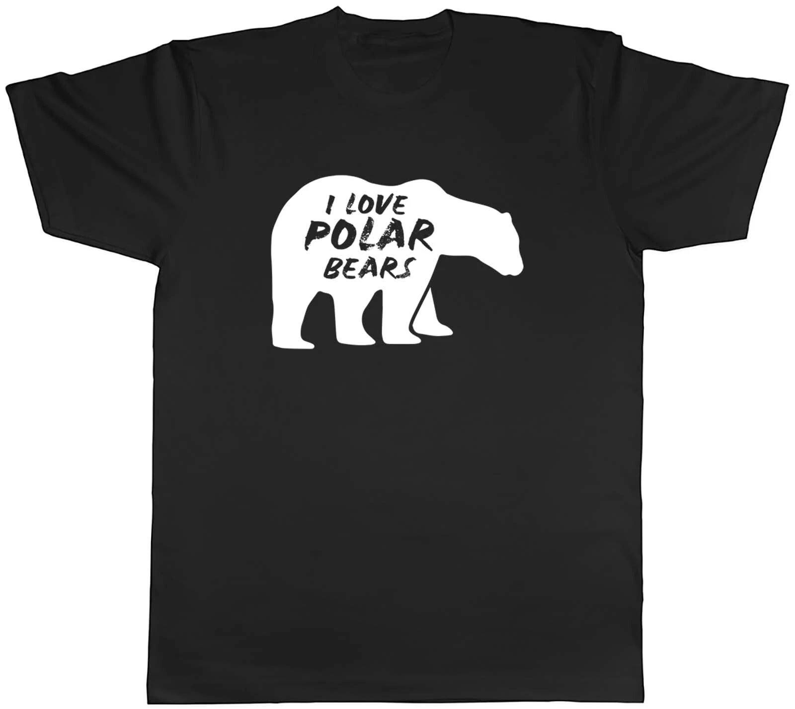 I Love Polar Bears Mens T-Shirt Arctic Wildlife Lover Tee Gift XXL