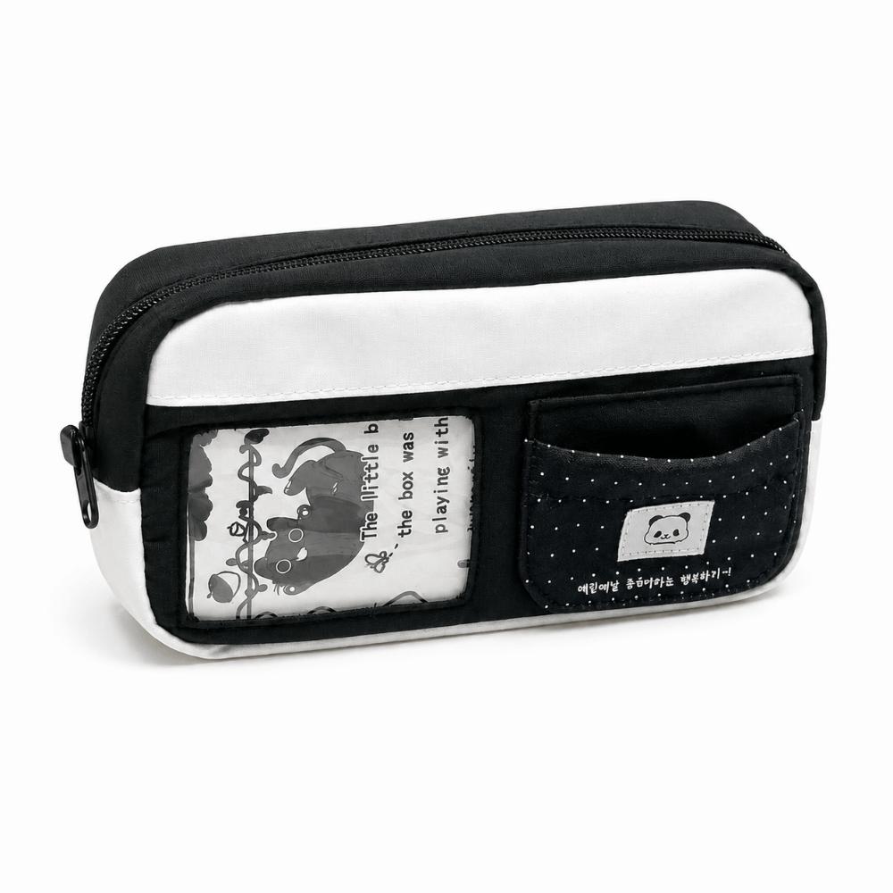 Black White Pen Bag Polka Dot Pencil Pouch Korean Pen Storage Organizer Gift