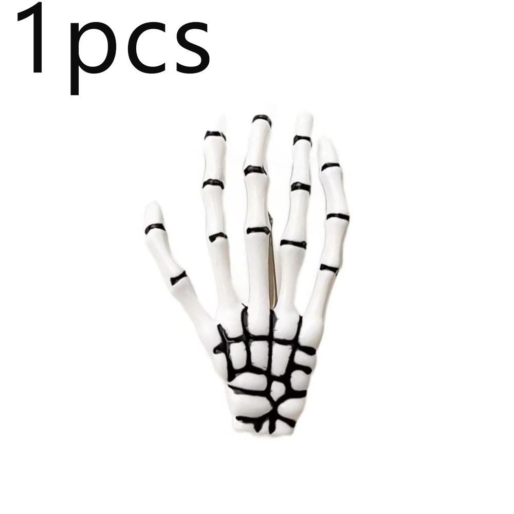

1-4pcs Halloween Skeleton Hands Bone Claw Hair Clip White Party Hair Pins Skeleton Claw Decorate Festival Gathering Styling Tool