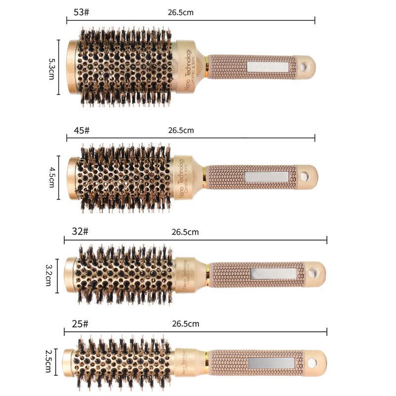 Comb for Women Boar Bristle Round Hair Brush For Styling Curling Blow Dry NEW