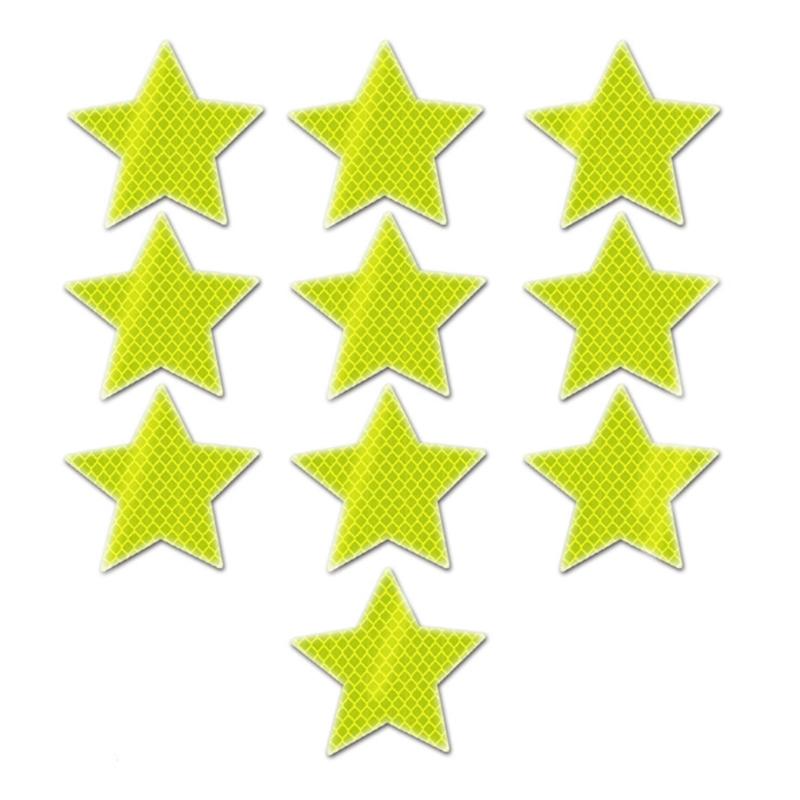 10pcs Reflective Star Decals for Car Motorcycle Night Visibility Safety Stickers Enhanced Nighttime Safety Easy To Apply