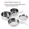 4Pcs Portable Stainless Steel Cookware Set Camping Picnic Outdoor Pan Pot Plate Tableware