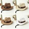 Summer Straw Cap Wide Brim Sun Hat Casual Beach Panama Hat