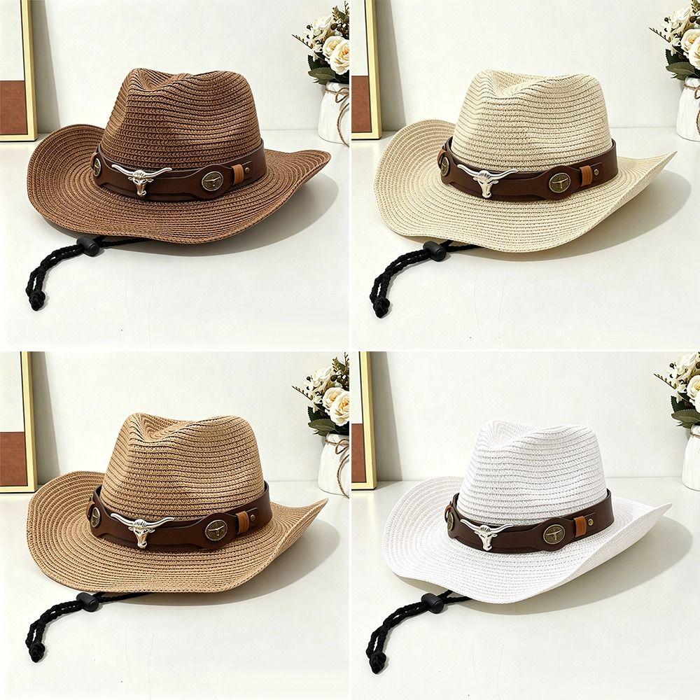 Summer Straw Cap Wide Brim Sun Hat Casual Beach Panama Hat