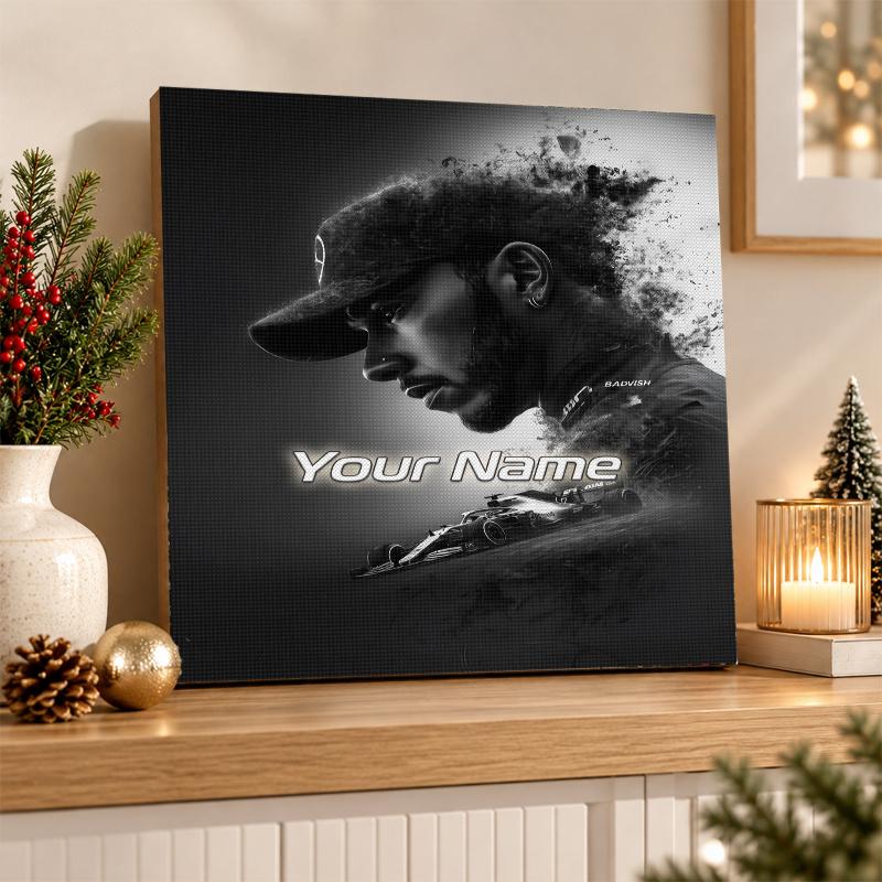 Lewis Hamilton Benutzerdefinierter Name Text 5D Diamantmalerei Set DIY Vollbohrer Diamantkunst Dekoration