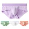 Men Slim Fit Underwear Low-rise Solid Color Briefs Big U-convex Design Elastic Waistband