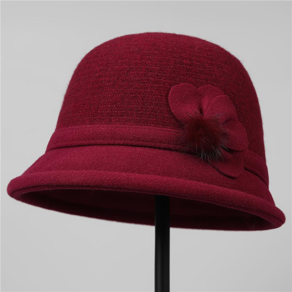 Mom Hat Lady New Autumn and Winter Foreign Style Grandma Bucket Hat Winter Models In the Elderly Old Lady Warm Hat