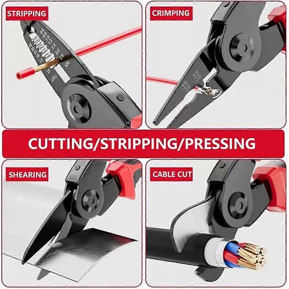 Multifunctional Pliers Set 5 in 1 Combination Interchangeable Pliers Kit for Cutting Stripping Crimping Edge Cruising