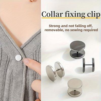 4pcs/set Seamless Spiral Buckle Clip Cuff Fastener for Fashion Buttons On Sweaters Collars Fixing Clip Avoid Wardrobe Malfunction