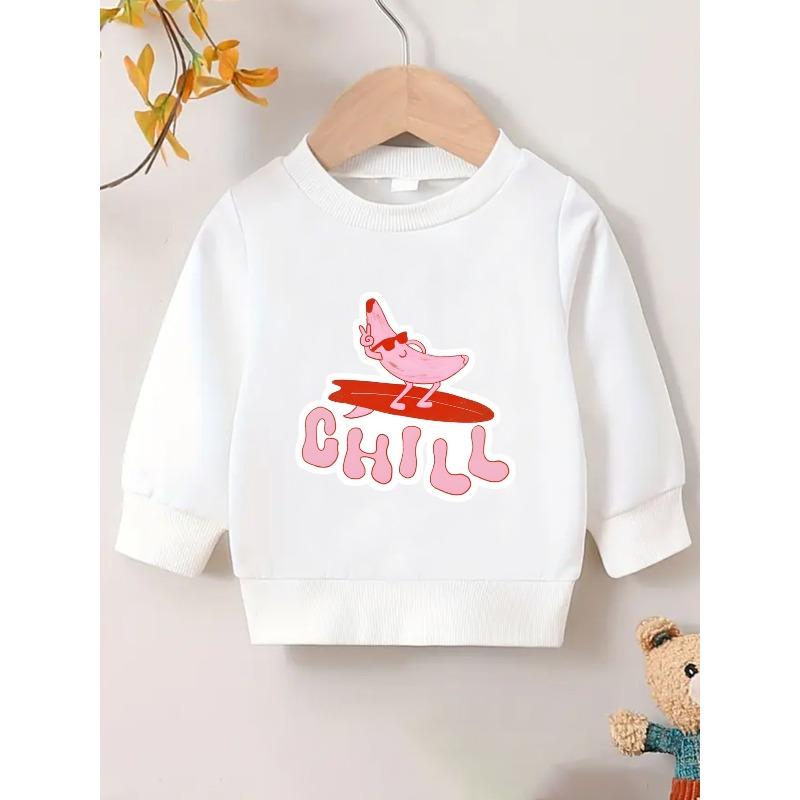 European sizes Cute Print Pattern 0-3 Years Old Kids Comfortable Spring Thin Round Neck Sweatshirt Suitable for Outdoor Wear