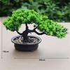 Umělé květiny Bonsai Zelená rostlina Zen Simulovaný strom Borovice Hrnkový květináč Stolní dekorace Dekor Fengshui Prohlížení rostlin