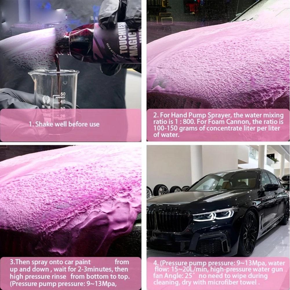 Pěnivý mycí prostředek na auta (Funguje s pěnovými děly a pistolemi nebo mytím v kbelíku) Bezpečné pro osobní automobily, nákladní automobily, motocykly, obytné vozy a další.