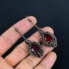 Red Garnet Jewelry, 999 Copper Wire Wrapped Earrings, Handmade Gemstone Jewelry Earrings For Memorial Day