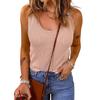2023 European & American Women's Casual Vest: Spring/Autumn Solid Color U-Neck T-Shirt