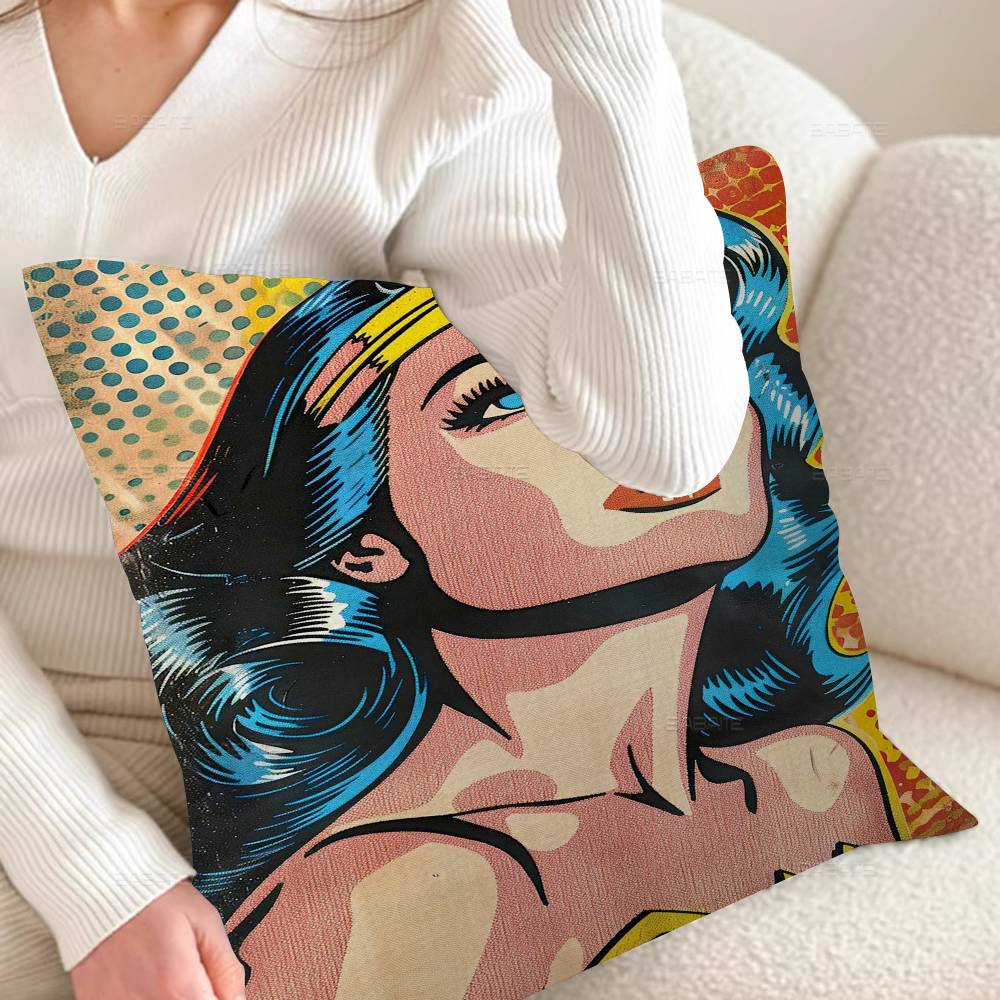 Roy L-Lichtenstein Pop Art Pillow Gift Home Office Decoration Bedroom Sofa Car Cushion Cover case 45x45