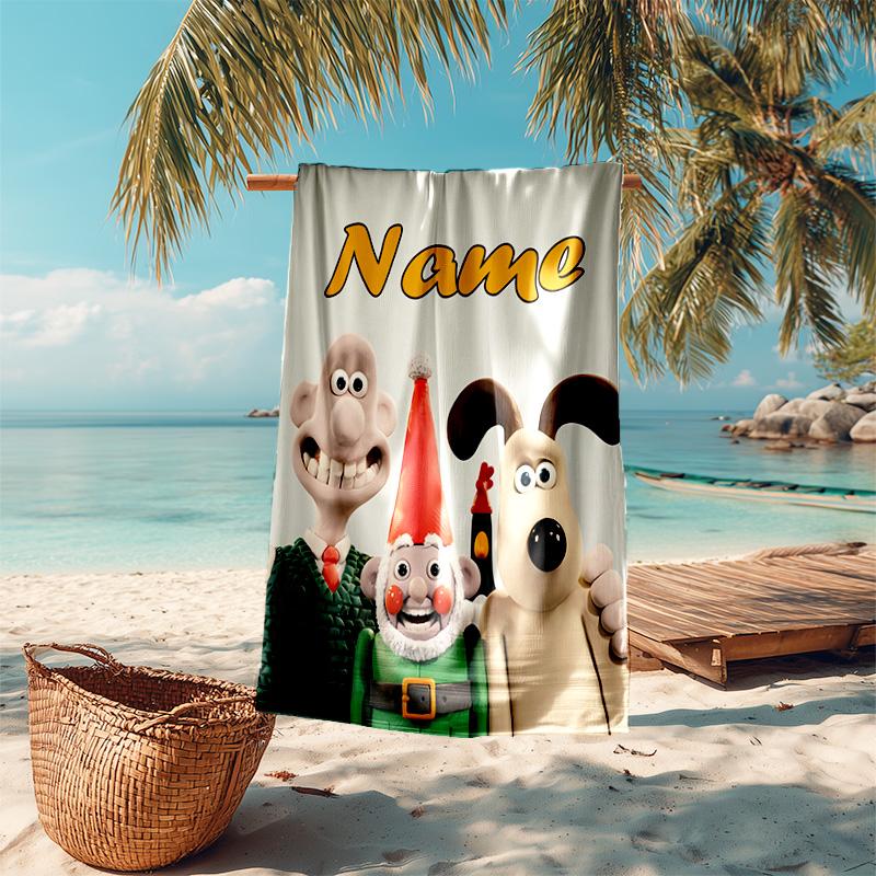 Personalized Customized Proof Beach Towel with Wallace and Gromit Pattern - Soft, Absorbent,quick-drying,perfect Swimming,camping&bathing