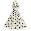 Women's Retro V Neck Polka Dot  Temperament Dress