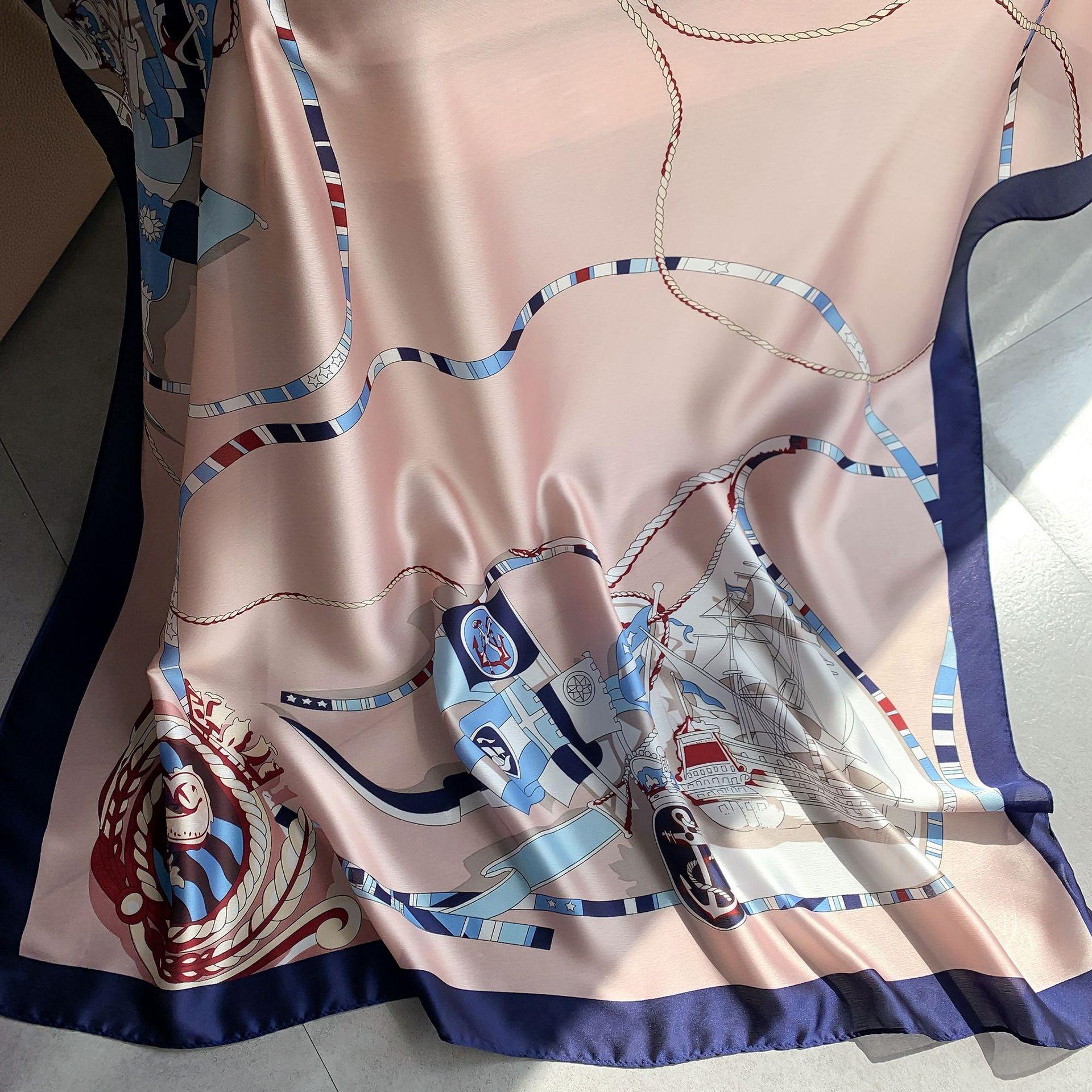 

Высококачественные роскошные шелковые шарфы, повязка на голову, шарфы, шейный шарф для женщин, шелковый шарф с цепочкой, женская декоративная шаль 180-90cm