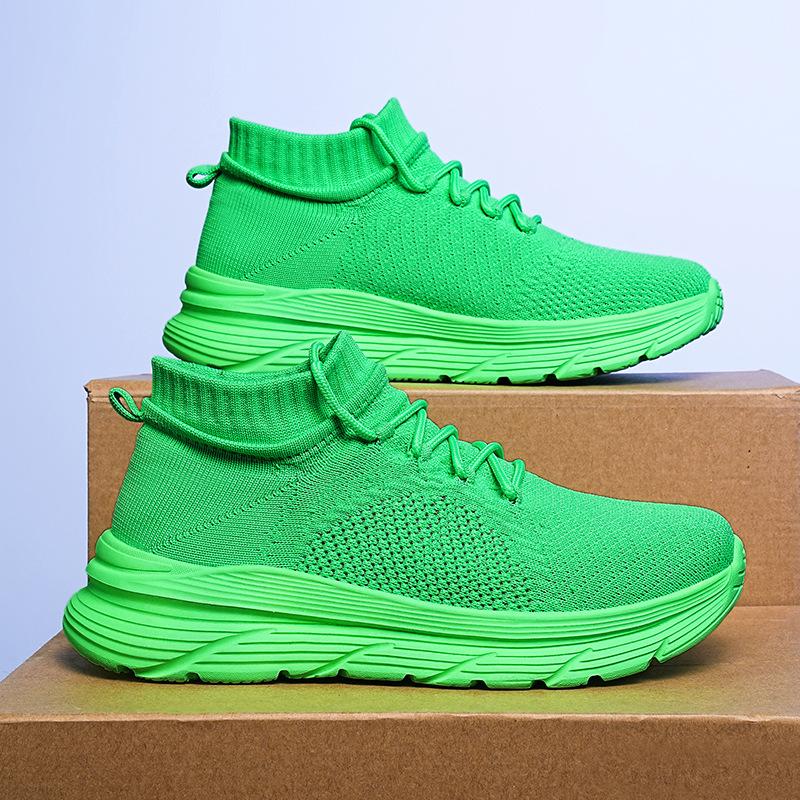 Men's Shoes Large Size New Shoes Sports Casual Shoes Fly Woven Breathable Lightweight Running Shoes Men's Mesh Shoes