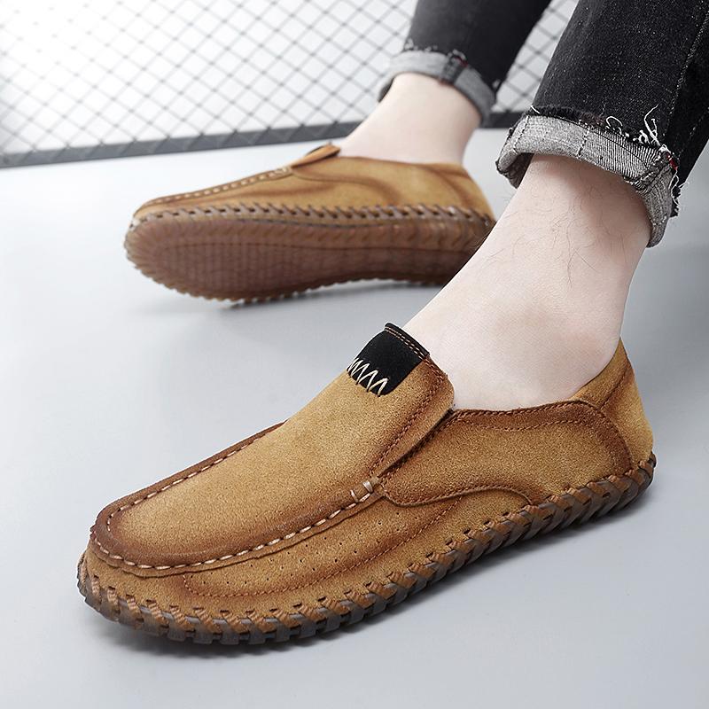 Men's Leather Casual Shoes Handmade Loafers Comfortable Men's Slip On Shoes Flat Moccasins Men's Sneakers