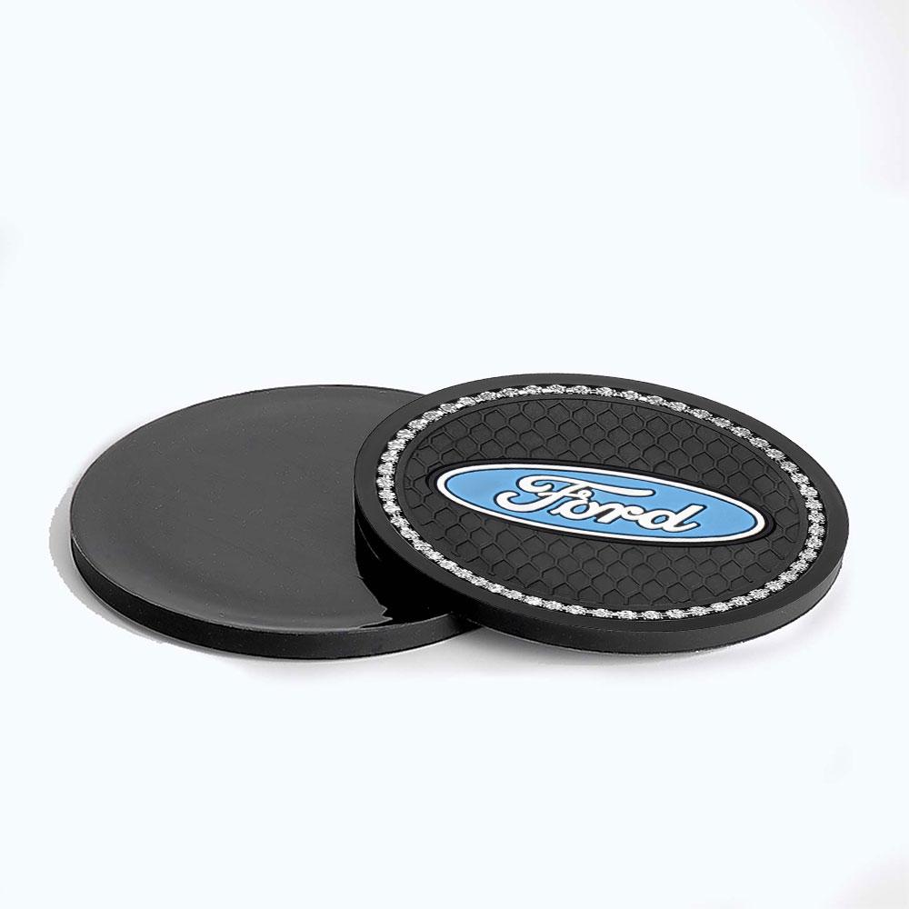 1/2pcs Diamond Silicone Car Water Coaster Pad Anti-Slip Cushion Drink Mat For Ford Ranger S-Max Focus ST Mondeo Transit Tourneo HJUM0