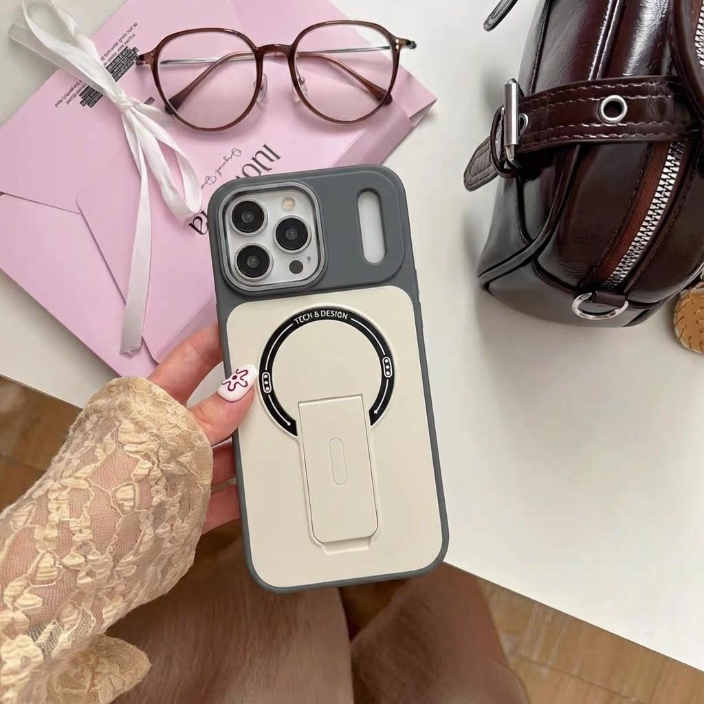 Apple Skin Feel Magnetic Stand Phone Case With Anti Slip Drop Protection For Daily Use