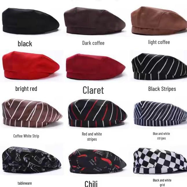 Chef and Pirate Style Beret - Ideal for Hotel, Coffee Shop, and Restaurant Staff.