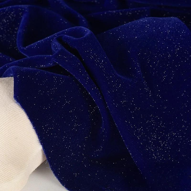

100x140 см блестящий бархат звездная ткань для пошива платьев мягкая и гладкая сотканная неэластичная по полметра