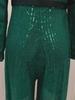 Pailletten-Taillenkleid V-Ausschnitt Langarm Mode Damen Hose Weites Bein Französisch für Frühling Herbst