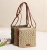 Sac bandoulière en paille tressée fresh creux design vertical vacances à la plage polyvalent bandoulière unique sac pour femme