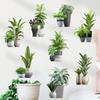 2Pcs Green Plant Potted Wall Decal Waterproof Removable Wall Sticker for Bedroom Living Room Study Room Home Decor