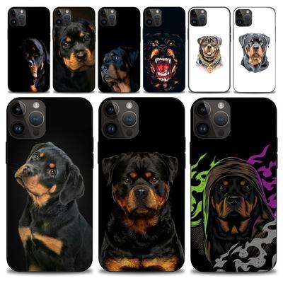 Cute Rottweiler Dog Phone Case Iphone15 14 13 12 11 Pro Max Mini X 7 8 Soft Case