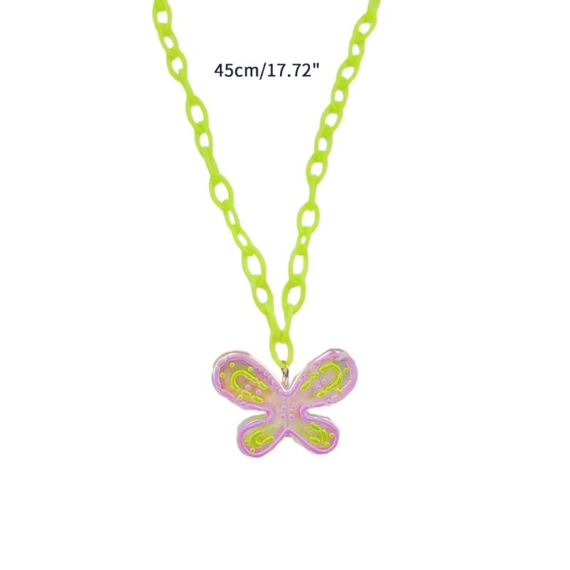 Acrylic Butterfly Pendant Choker Chain Necklace Elegant Fashion Accessories Pendant Necklace Suitable for Any Occasion