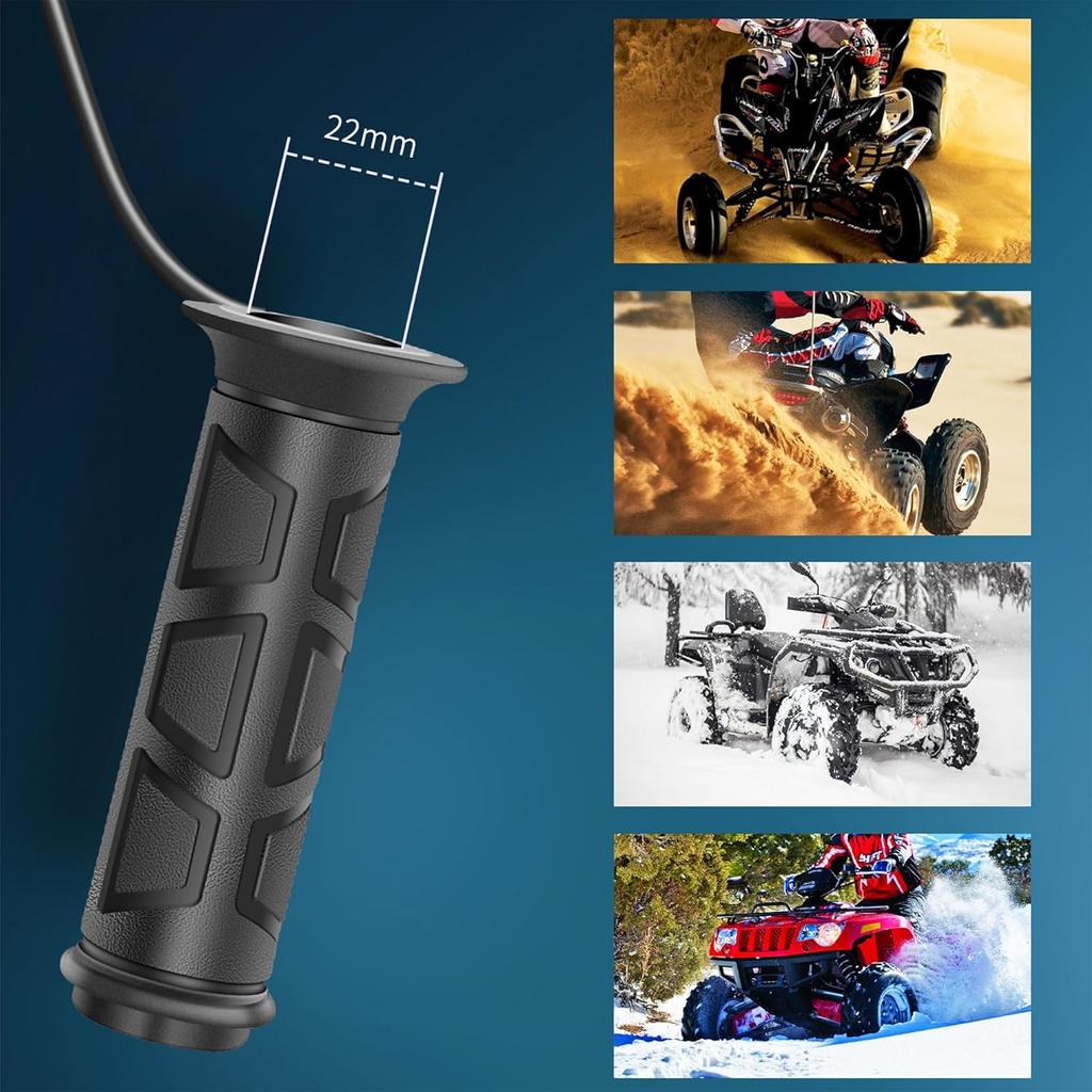 Lock On Heated ATV Grips, ATV Heated Grips and Thumb Warmer, 3 Heat Settings 7/8 Electric Heating Handlebar Grips