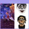 Máscara de Cosplay do Filme Coco Miguel Hector Rivera Feita de Material de Látex Macio e Confortável