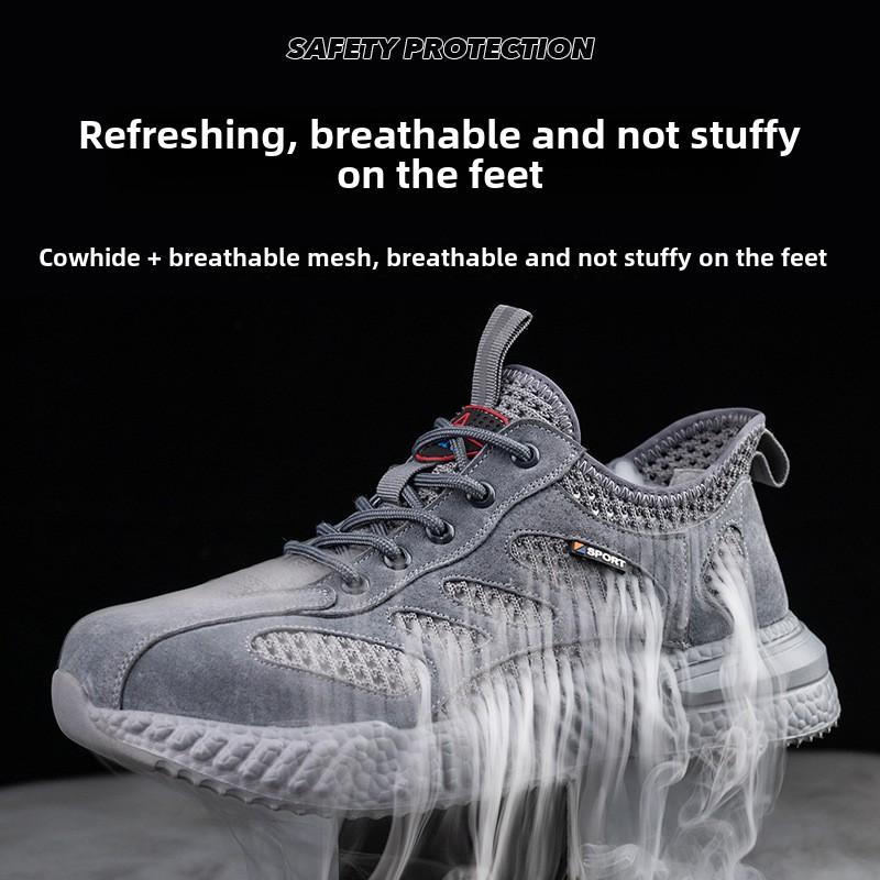 Unisex Summer Breathable Mesh Steel Toe Safety Shoes Comfortable Lightweight Work Sneakers For Men And Women