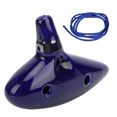 Ocarina 12 Delikli Alto C Anahtarı Müzik Aleti Müzik Notalı İp Tek Sırlı Porselen