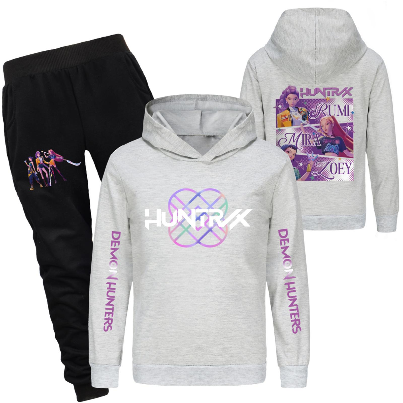 

Детский худи и брюки, двухпредметный спортивный костюм, комплект свитшота с длинным рукавом и принтом 150