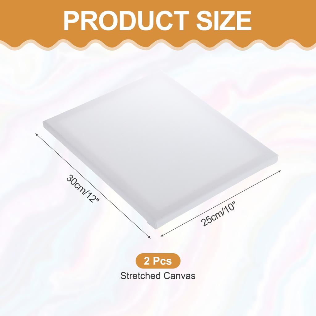 8Pcs White Stretched Canvas for Painting 10cm-30cm Blank Artist Boards Profile Cotton Canvas Panels for Beginners Professionals