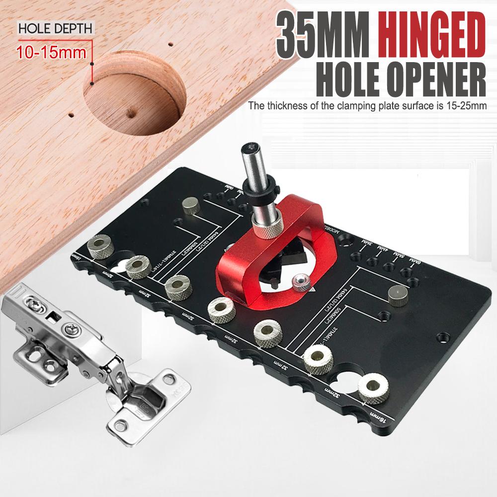 35mm Drill Guide Concealed Hinge Jig 3-6mm Hinge Offset for Shelves Cabinet Wardrobe Handle
