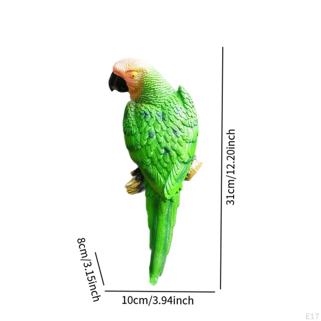 Resin Wall Bird Statue Birds Art Lawn Figurine Animal Ornament for Garden