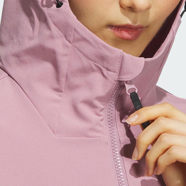 Adidas Brushed Shell Jacket Solid Color Logo Outdoor Fleece Hooded Soft Shell Jacket Women Jacket Magical-Purple-Pink IL9012