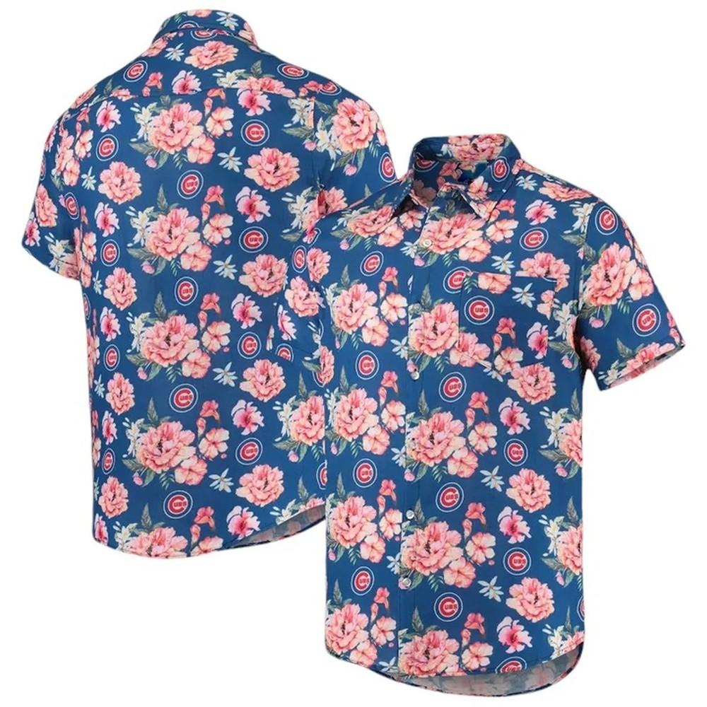 Chicago Cubs Floral Fiesta Hawaiian Shirt Unisex T-Shirt XXXXL