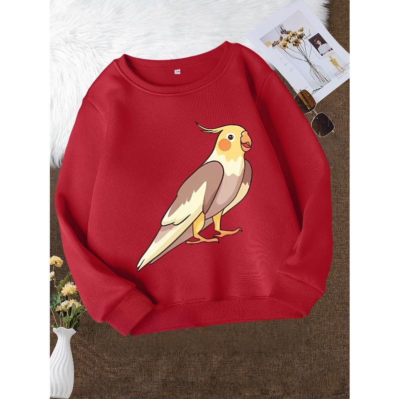 Girls' Fashion Crew Neck Sweatshirt, Casual Print Top for Fall/Winter, Soft Slight Stretch Fabric, Regular Fit, Comfortable Everyday Wear
