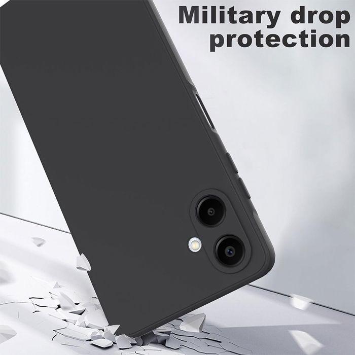 Coque de Protection - BOOLING - Samsung Galaxy A07 - Silicone Liquide Slim Souple Effet Mat Noir