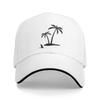 Coconut Tree On the Islet Shark Casual Baseball Cap Summer  Trucker Hat Hot Sale Tennis Skate Hip Hop Hats Women Men Fashion