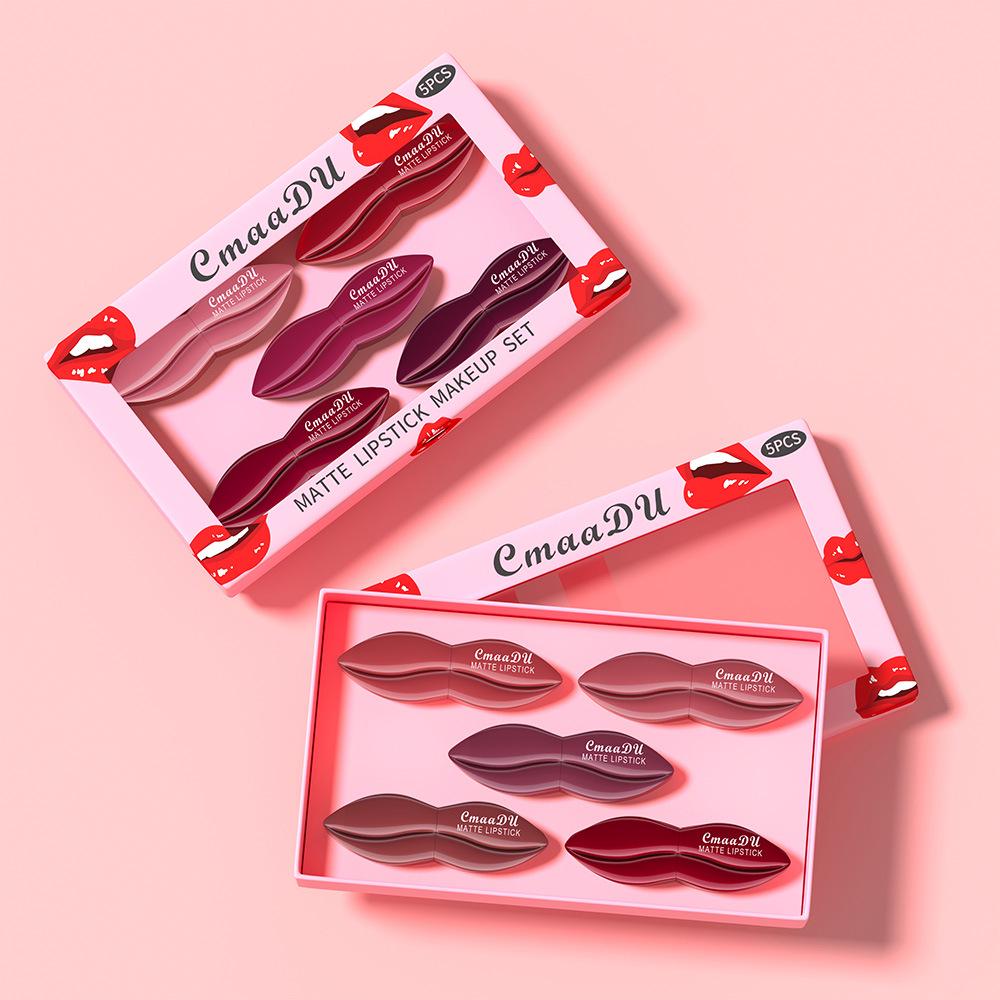 CmaaDu Matte Lipstick Set - 5 Pieces (Foreign Trade Exclusive)