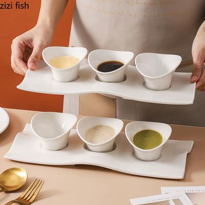 Einfarbiges unregelmäßiges Geschirrset Restaurant Dessert Sushi-Schale Suppenschale Dip-Schale Molekulare Küche Spezialgeschirr